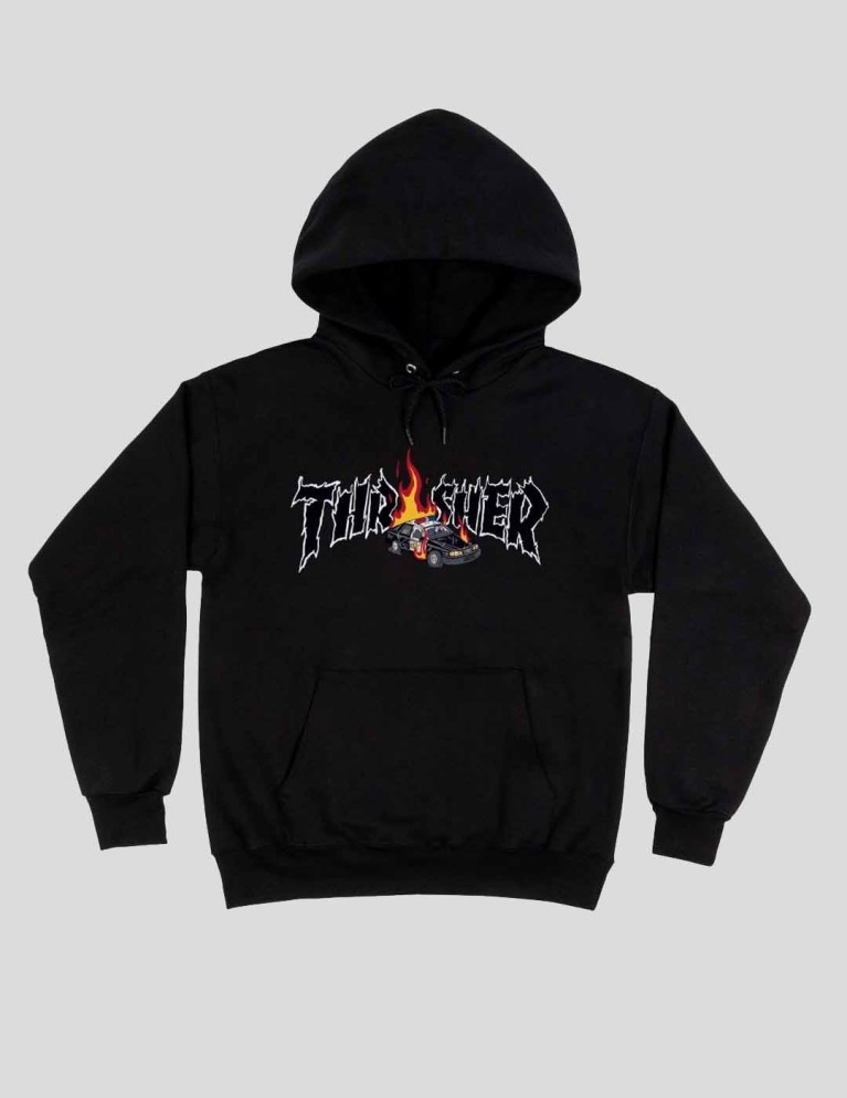 Sudadeira THRASHER cop car hood black